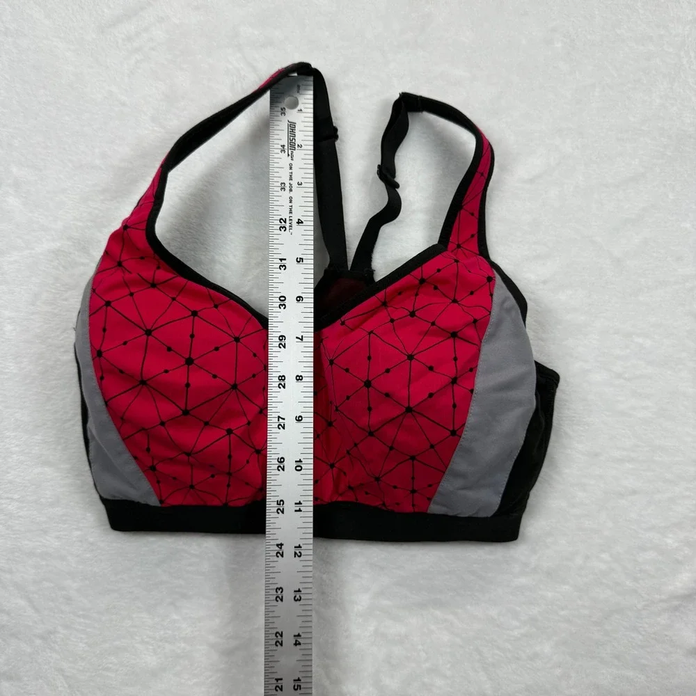 Victoria's Secret VSX Sport Bra Front Zip Padded Geo Print Activewear‎ 34D